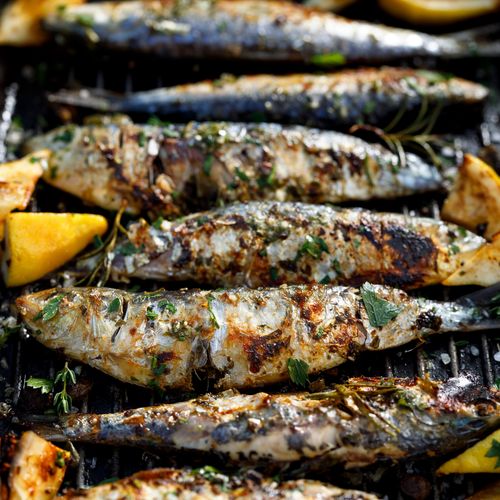 Cooked sardines