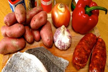 Hake with Chorizo and Potatoes by Chef Jon Fell