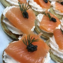 Caviar Topped Blinis